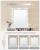 VASAGLE Masa de toaleta cu oglinda si becuri, cu 2 sertare si 3 compartimente deschise, 40x80x145cm, modern, alb Household NewTrend