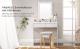 VASAGLE Masa de toaleta cu oglinda si becuri, cu 2 sertare si 3 compartimente deschise, 40x80x145cm, modern, alb Household NewTrend