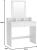 VASAGLE Masa de toaleta cu oglinda si becuri, cu 2 sertare si 3 compartimente deschise, 40x80x145cm, modern, alb Household NewTrend
