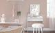 VASAGLE Masa de toaleta cu oglinda si becuri, cu 2 sertare si 3 compartimente deschise, 40x80x145cm, modern, alb Household NewTrend