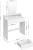 VASAGLE Masa de toaleta cu oglinda, cu 2 sertare si 3 compartimente deschise, 40x80x140cm, stil modern, alb Household NewTrend