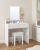VASAGLE Masa de toaleta cu oglinda, cu 2 sertare si 3 compartimente deschise, 40x80x140cm, stil modern, alb Household NewTrend