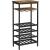 VASAGLE Raft pentru vinuri, capacitate 20 de sticle, cu suport pentru pahare, stil industrial, 50x32x100cm, maro rustic si negru Household NewTrend