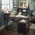 VASAGLE Birou de colt in forma de L, cadru din otel, 149x149x75cm, industrial, maro rustic si negru Household NewTrend