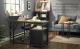 VASAGLE Birou de colt in forma de L, cadru din otel, 149x149x75cm, industrial, maro rustic si negru Household NewTrend
