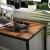 VASAGLE Birou de colt in forma de L, cadru din otel, 149x149x75cm, industrial, maro rustic si negru Household NewTrend