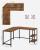 VASAGLE Birou de colt in forma de L, cu 2 rafturi de depozitare, 138x138x75cm, industrial, maro rustic si negru Household NewTrend