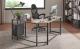 VASAGLE Birou de colt in forma de L, cu 2 rafturi de depozitare, 138x138x75cm, industrial, gri si negru Household NewTrend