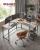 VASAGLE Birou de colt in forma de L, cu 2 rafturi de depozitare, 138x138x75cm, industrial, gri si negru Household NewTrend