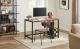 VASAGLE Birou cu 2 rafturi pe stanga sau dreapta, cadru din otel, 60x120x75cm, industrial, maro rustic si negru Household NewTrend