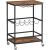 VASAGLE Carucior de servire pe roti, cu suport pentru sticle si pahare de vin, 40x60x82cm, Industrial, Vintage Maro/Negru Household NewTrend