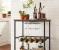 VASAGLE Carucior de servire pe roti, cu suport pentru sticle si pahare de vin, 40x60x82cm, Industrial, Vintage Maro/Negru Household NewTrend