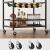 VASAGLE Carucior de servire pe roti, cu suport pentru sticle si pahare de vin, 40x60x82cm, Industrial, Vintage Maro/Negru Household NewTrend