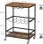 VASAGLE Carucior de servire pe roti, cu suport pentru sticle si pahare de vin, 40x60x82cm, Industrial, Vintage Maro/Negru Household NewTrend