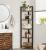 VASAGLE Biblioteca de colt cu 5 etaje, cadru metalic, 150x30x30cm, stil industrial maro rustic si negru Household NewTrend