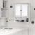 VASAGLE Dulap de baie de perete cu oglinda, 2 usi, compartiment deschis, rafturi reglabile, 13x56x58cm, alb Household NewTrend