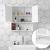VASAGLE Dulap de baie de perete cu oglinda, 2 usi, compartiment deschis, rafturi reglabile, 13x56x58cm, alb Household NewTrend