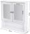VASAGLE Dulap de baie de perete cu oglinda, 2 usi, compartiment deschis, rafturi reglabile, 13x56x58cm, alb Household NewTrend