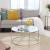 VASAGLE Masa de cafea rotunda, din sticla securizata cu cadru metalic, 84x84x45cm, auriu Household NewTrend