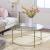 VASAGLE Masa de cafea rotunda, din sticla securizata cu cadru metalic, 84x84x45cm, auriu Household NewTrend