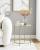 VASAGLE Masa rotunda, din sticla securizata cu cadru de otel, noptiera, 50x50x55cm, auriu Household NewTrend