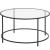 VASAGLE Masa de cafea rotunda, din sticla securizata cu cadru metalic, 84x84x45cm, negru Household NewTrend
