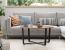 VASAGLE Masa de cafea rotunda, stil industrial, cadru metalic si blat lemn, 88x88x47cm, maro rustic si negru Household NewTrend