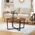 VASAGLE Masa de cafea rotunda, stil industrial, cadru metalic si blat lemn, 88x88x47cm, maro rustic si negru Household NewTrend