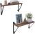 VASAGLE Rafturi de perete suspendate, set 2 bucati, 60x20x33cm, stil industrial, maro rustic si negru Household NewTrend