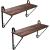 VASAGLE Rafturi de perete suspendate, set 2 bucati, 60x20x33cm, stil industrial, maro rustic si negru Household NewTrend