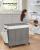 SONGMICS Cos de rufe tesut manual, cu captuseala detasabila lavabila, 3 compartimente, stil ratan, 140 litri, 66x33x60 cm, gri Household NewTrend