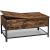 VASAGLE Masuta de cafea cu capac rabatabil, compartiment depozitare ascuns si raft plasa, industrial, 100x55x47cm, maro rustic si negru Household NewTrend