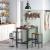 VASAGLE  Masa de bar pentru bucatarie, dreptunghiulara, inalta, cadru de otel, 60x120x90cm, stil industrial, maro rustic si negru Household NewTrend