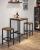 VASAGLE  Masa de bar pentru bucatarie, patrata, inalta, cadru de otel, 60x60x92cm, stil industrial, maro rustic si negru Household NewTrend