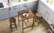 VASAGLE  Masa de bar pentru bucatarie, patrata, inalta, cadru de otel, 60x60x92cm, stil industrial, maro rustic si negru Household NewTrend