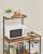 VASAGLE Raft de bucatarie, suport pentru cuptorul cu microunde, cos de sarma, 6 carlige S, 39x90x132cm, maro rustic Household NewTrend
