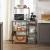 VASAGLE Raft de bucatarie, suport pentru cuptorul cu microunde, cos de sarma, 6 carlige S, 39x90x132cm, maro rustic Household NewTrend