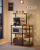 VASAGLE Raft de bucatarie, suport pentru cuptorul cu microunde, cos de sarma, 6 carlige S, 39x90x132cm, maro rustic Household NewTrend