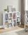 VASAGLE Biblioteca, raft cu 5 unitati de depozitare, pentru living, din lemn, 50x24x80cm, alb Household NewTrend