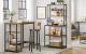 VASAGLE Raft de bucatarie cu spatiu pentru cuptorul cu microunde, 6 rafturi, otel, industrial, 40x80x167cm, maro retro si negru Household NewTrend