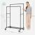 SONGMICS Suport pentru haine, cu raft si sine de agatat duble, cadru metalic, cu roti, 59x100x162cm, industrial, negru Household NewTrend