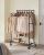 SONGMICS Suport pentru haine, cu raft si sine de agatat duble, cadru metalic, cu roti, 59x100x162cm, industrial, negru Household NewTrend