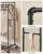 SONGMICS Suport pentru haine, cu raft si sine de agatat duble, cadru metalic, cu roti, 59x100x162cm, industrial, negru Household NewTrend