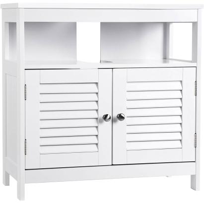 VASAGLE Dulap baie baza lavoar, cu 2 usi, 2 compartimente, alb 60x60x30 cm, alb Household NewTrend