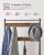 VASAGLE Cuier pentru haine cu banc de depozitare a pantofilor, cadru din otel, 32x70x177cm, industrial, maro rustic si negru Household NewTrend