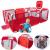 Tarc loc de joaca XXL pentru copii sau bebe, material textil, rosu, 230x122x62cm Household NewTrend
