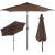 Umbrela terasa gradina, cu manivela si inclinare, GU23, diametru 260cm, maro Household NewTrend