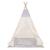 Cort copii Sersimo stil indian Teepee Tent cu fereastra, covoras gros si 2 perne, alb gri monocrom Household NewTrend