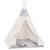Cort copii Sersimo stil indian Teepee Tent cu fereastra, covoras gros si 2 perne, alb gri monocrom Household NewTrend