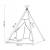 Cort copii Sersimo stil indian Teepee Tent cu fereastra, covoras gros si 2 perne, alb albastru inchis cu stelute Household NewTrend